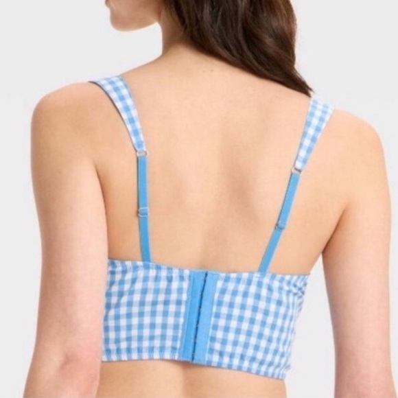 Colsie Milkmaid Blue Gingham Longline Bralette Cropped Tank Top. Size XS. NWT! - Picture 11 of 11